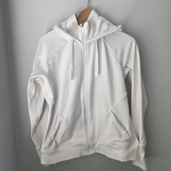 Athleta Triumph Women's White Zip-Up Hoodie White - Picture 2 of 11